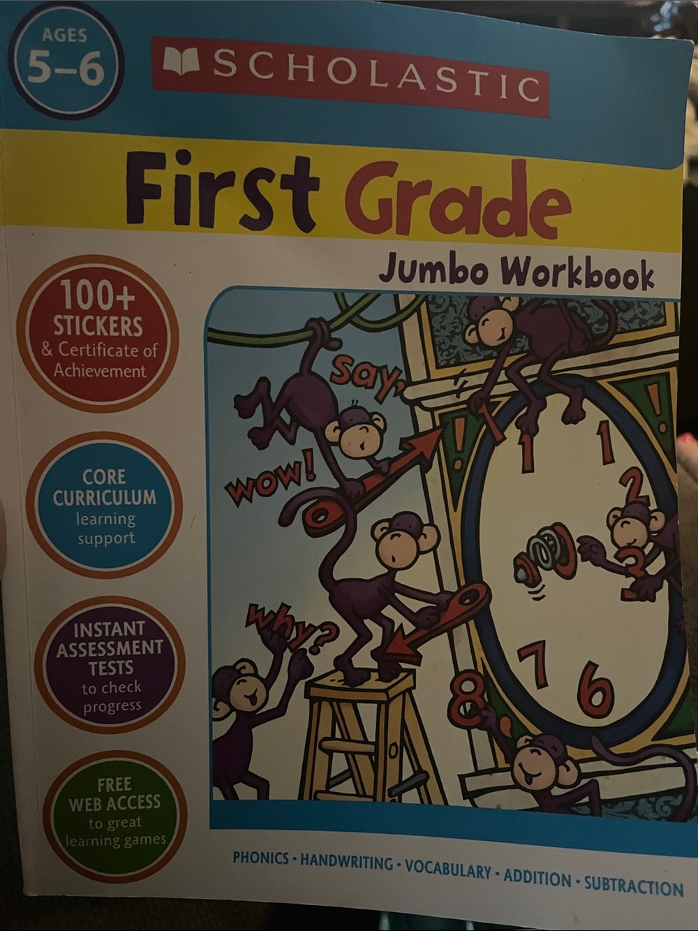 Scholastic First Grade Jumbo Workbook - Yellow, Blue & Purple
